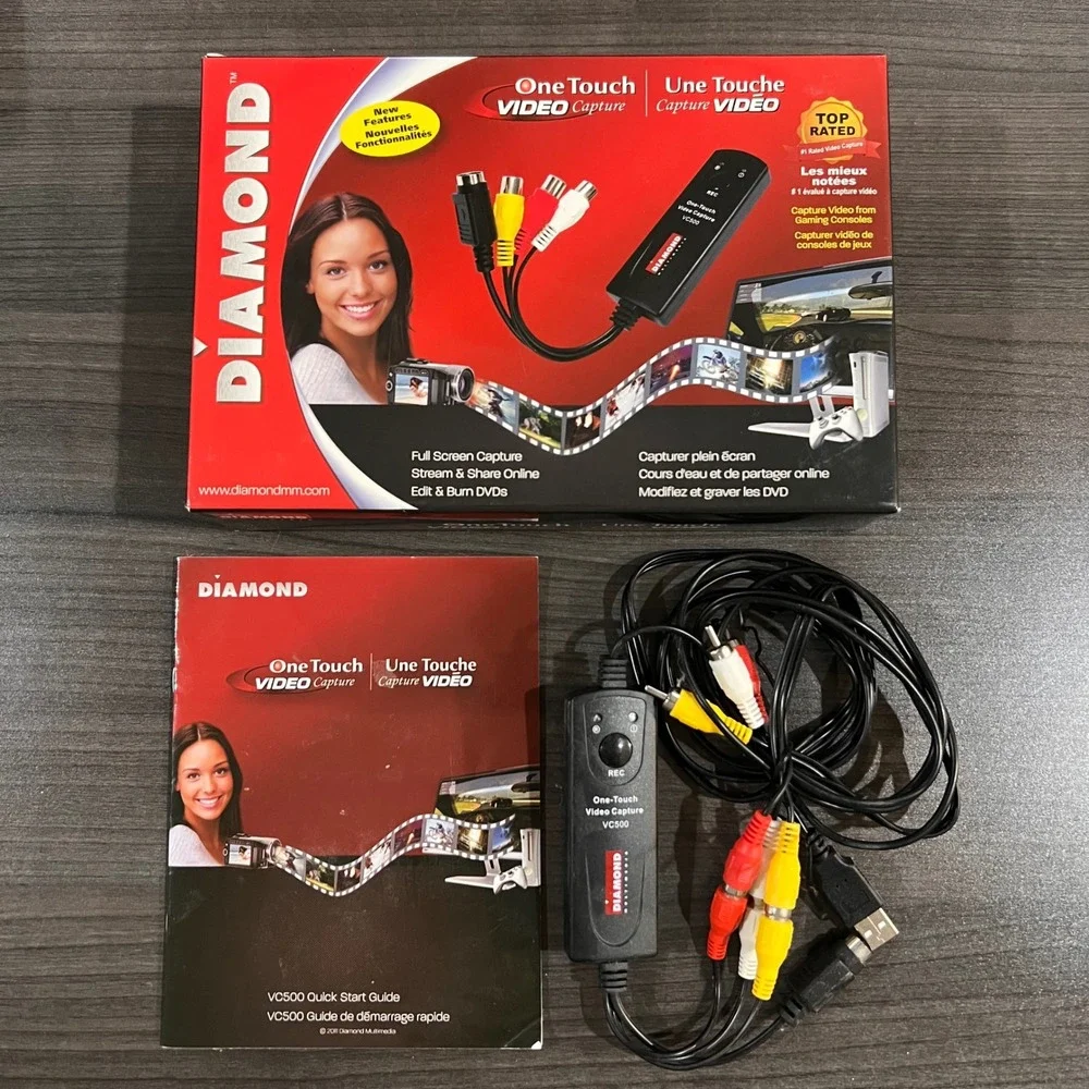 Diamond‎ Multimedia VC500 One Touch Video Capture USB 2.0 VHS to Digital Black
